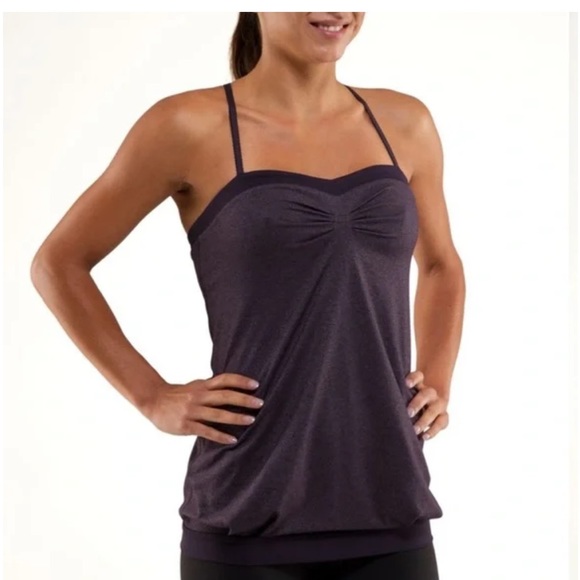 lululemon athletica Other - Lululemon Black & Gray active tank with a sweetheart neckline